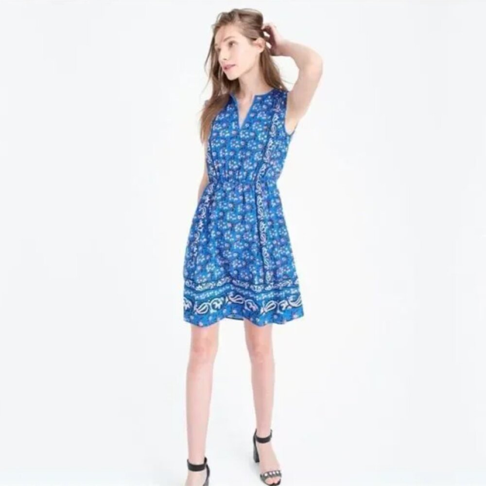 J.Crew Silk Border Print Dress